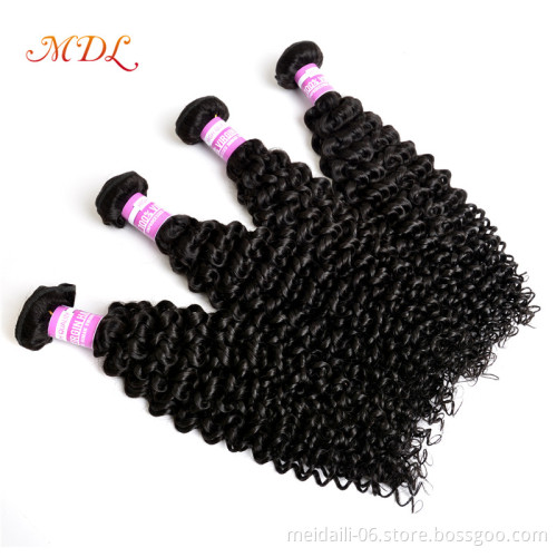 Hair Weave 4 Bundles With Closure Brazilian Human Hair Deep Wave Style Mink Hair Extensions
